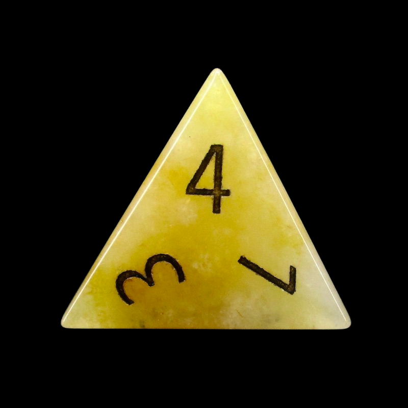 TDSO Gemstone Jade Yellow & Black D4 Dice