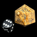TDSO Gemstone Jasper Picture & Black JUMBO 30mm D20 Dice