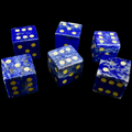 TDSO Gemstone Lapis Lazuli & Gold 6 x D6 Spot Dice Set