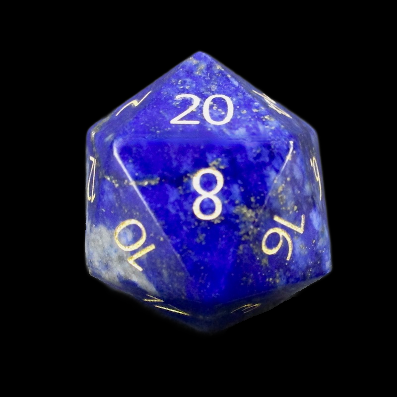 TDSO Gemstone Lapis Lazuli & Gold D20 Dice