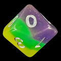 TDSO Layer Blue Green & Yellow Glitter D10 Dice