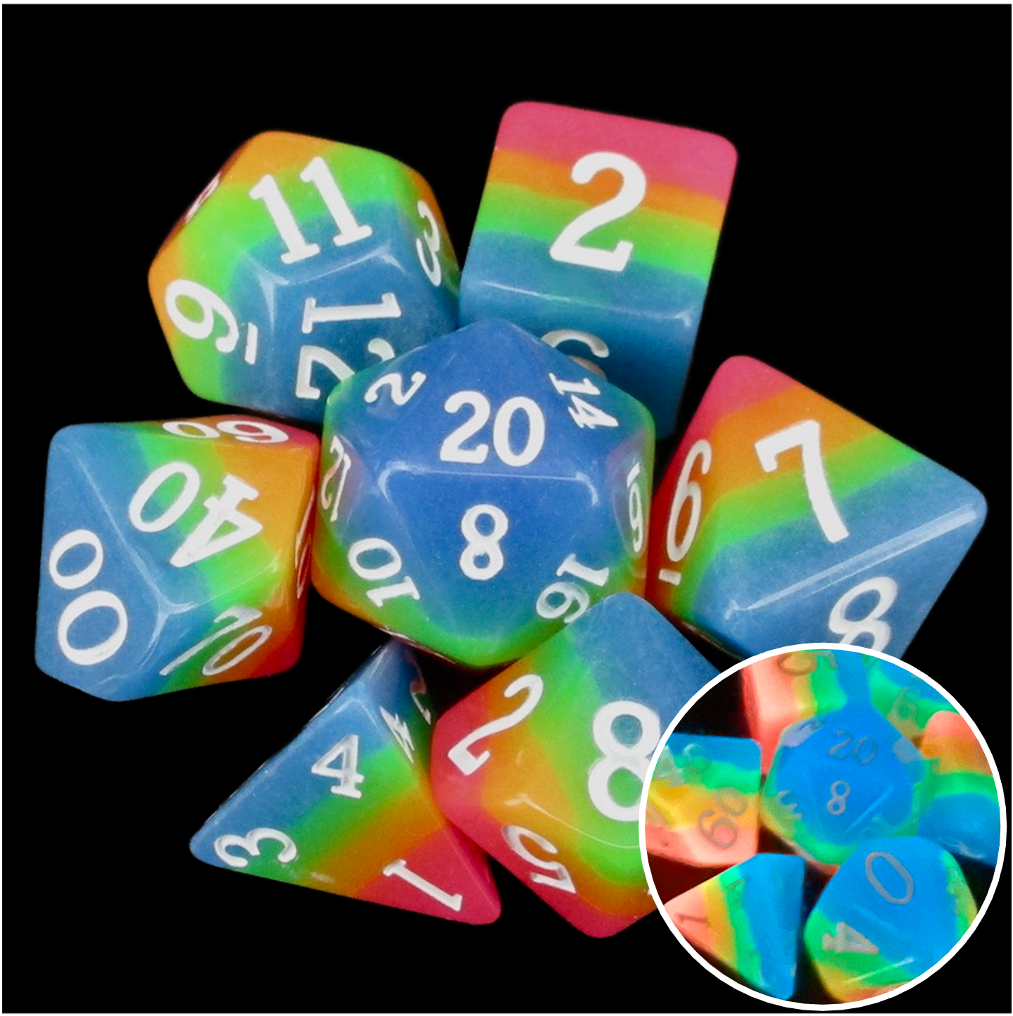 TDSO Layer Candy Glow In The Dark 7 Dice Polyset