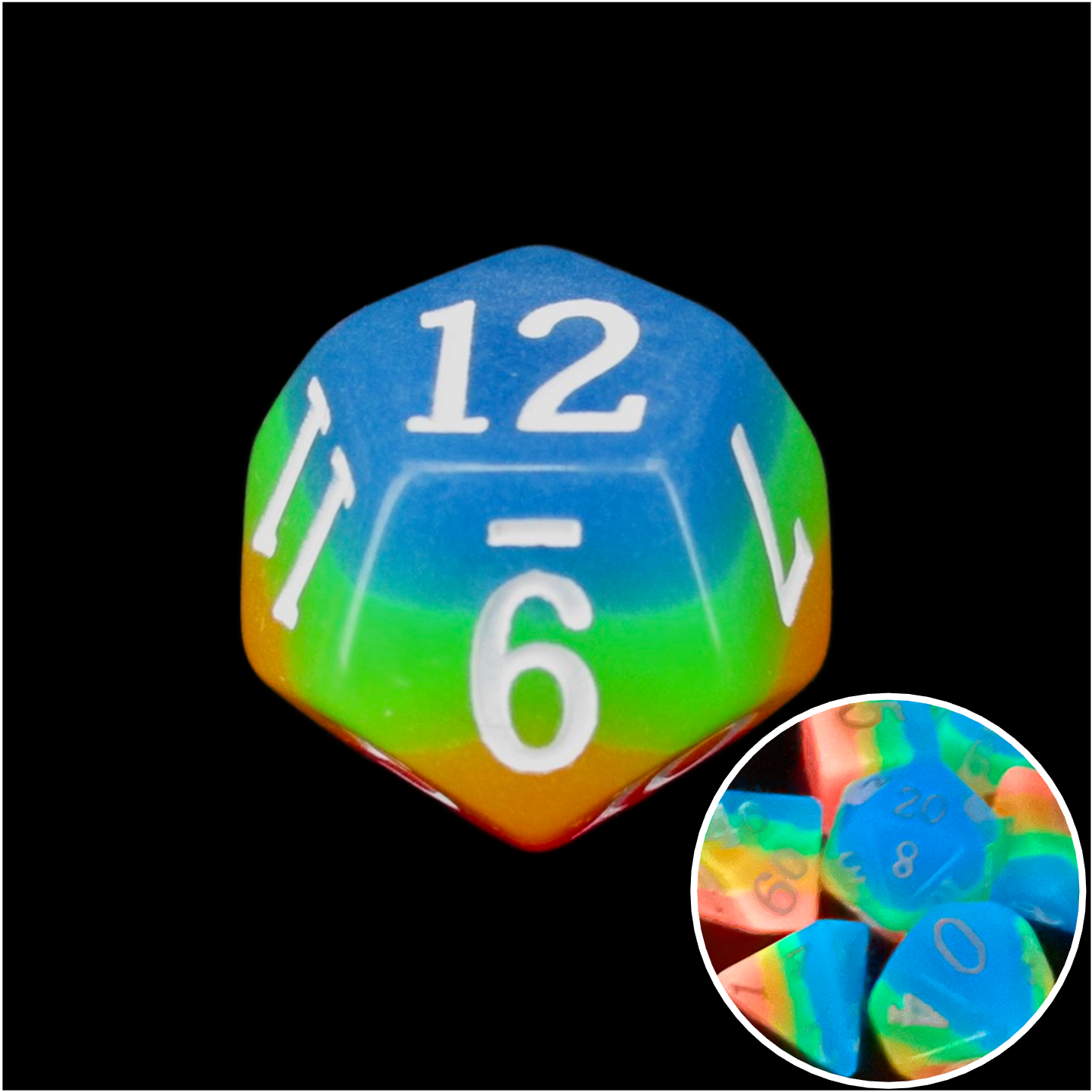 TDSO Layer Candy Glow In The Dark D12 Dice