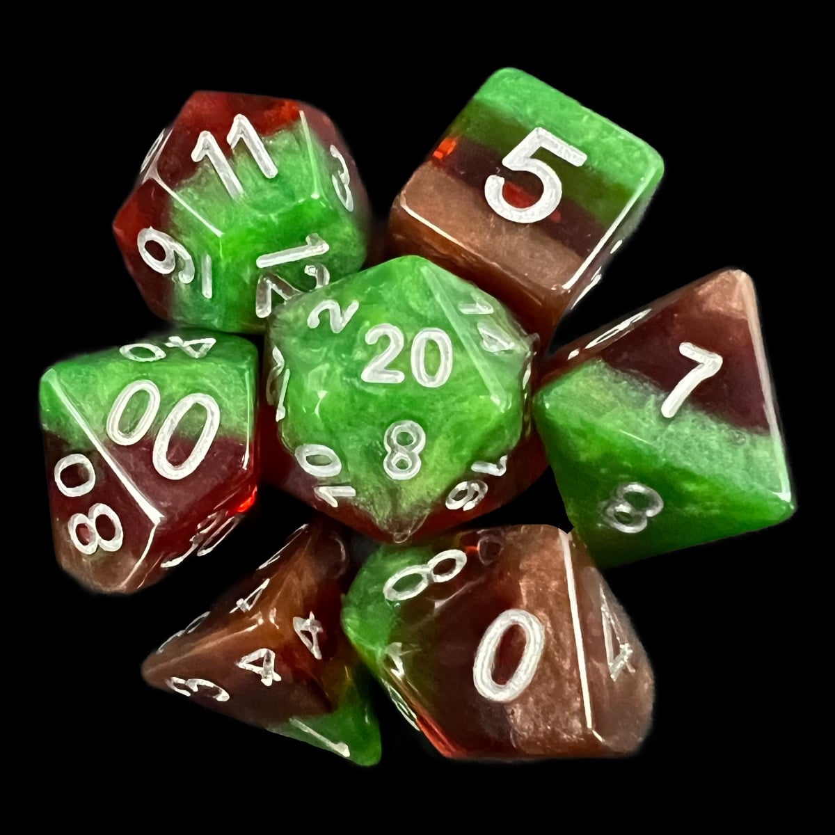 TDSO Layer Transparent Celestial 7 Dice Polyset