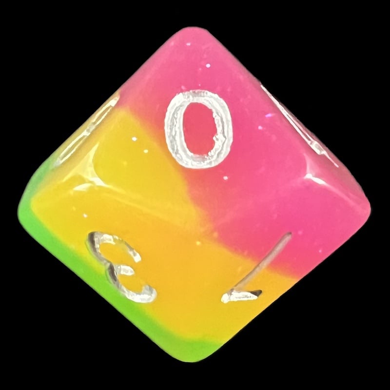 TDSO Layer Green Rose & Yellow Glitter D10 Dice