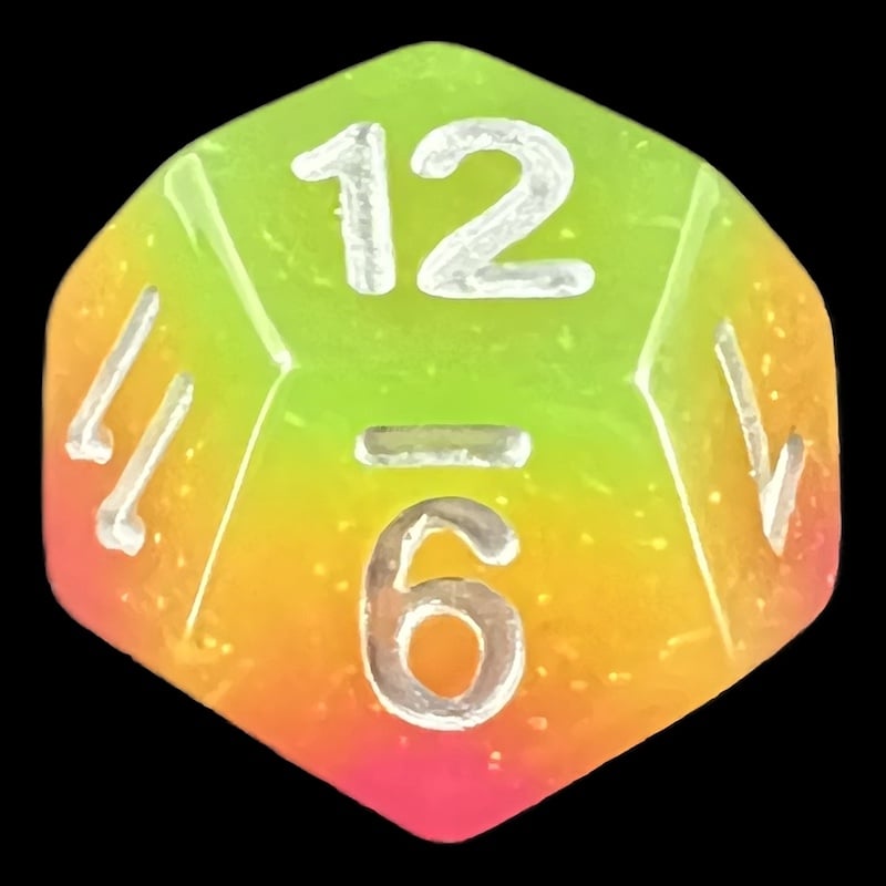 TDSO Layer Green Rose & Yellow Glitter D12 Dice