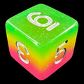 TDSO Layer Green Rose & Yellow Glitter D6 Dice