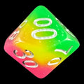 TDSO Layer Green Rose & Yellow Glitter Percentile Dice