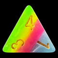 TDSO Layer Green Yellow Rose & Blue D4 Dice
