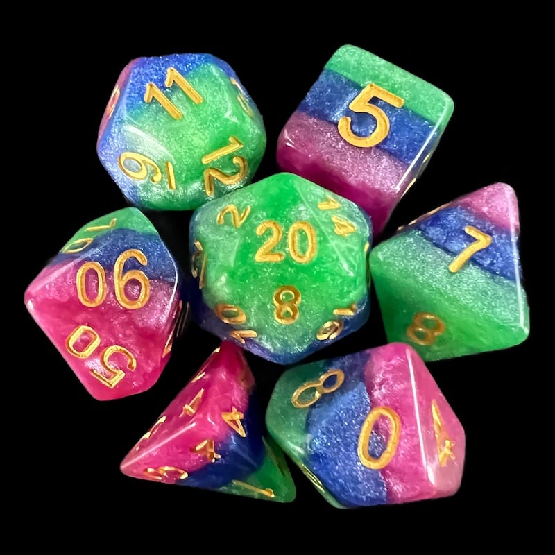 TDSO Layer Jesters Gambit 7 Dice Polyset