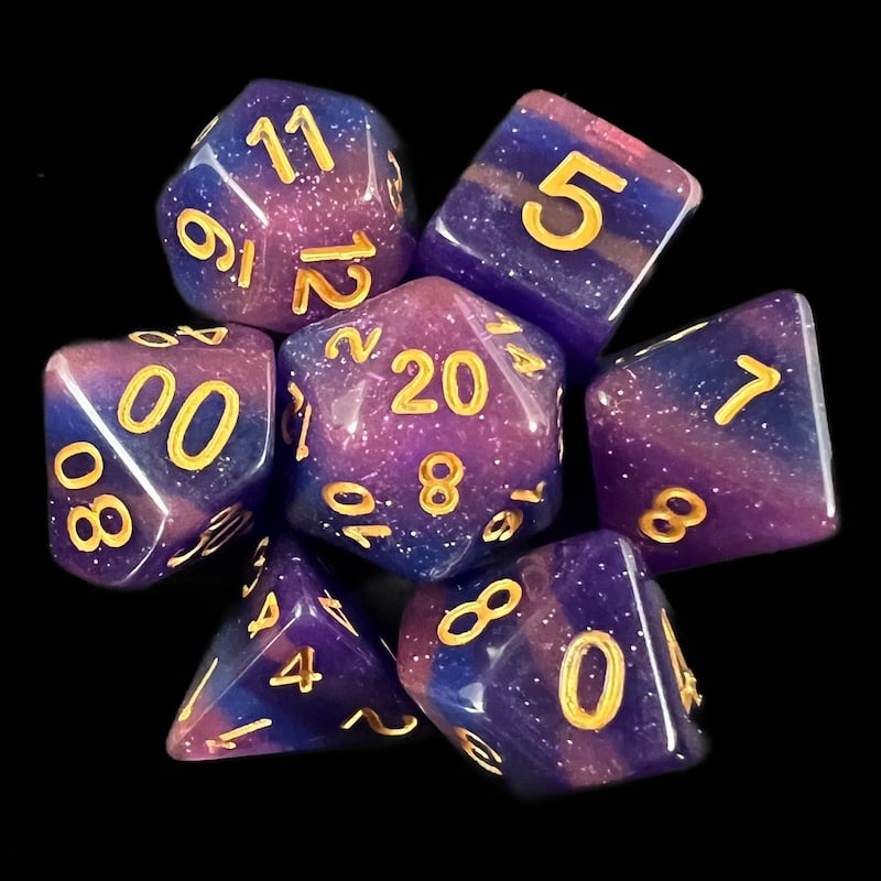 TDSO Layer Lavender Glitter 7 Dice Polyset