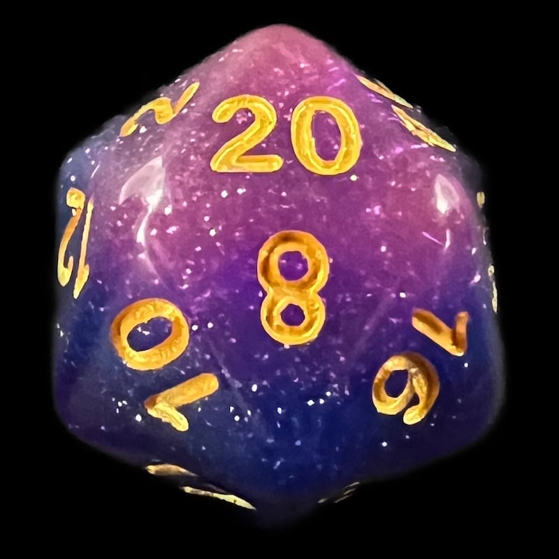 TDSO Layer Lavender Glitter D20 Dice