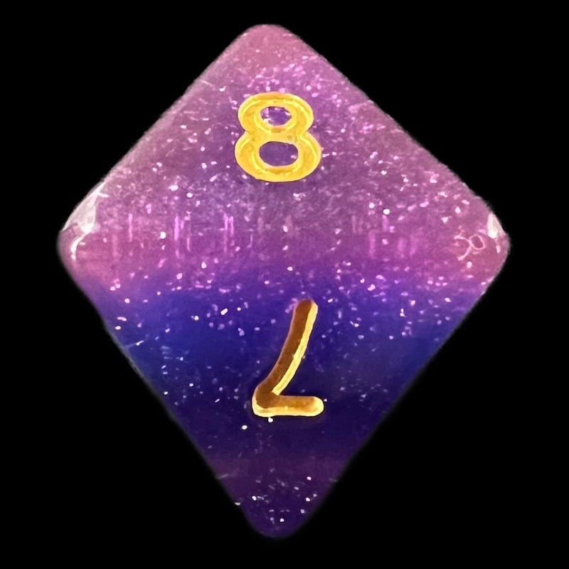 TDSO Layer Lavender Glitter D8 Dice