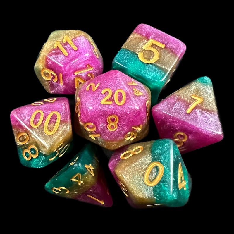 TDSO Layer Mardi Gras 7 Dice Polyset