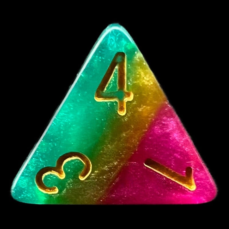 TDSO Layer Mardi Gras D4 Dice