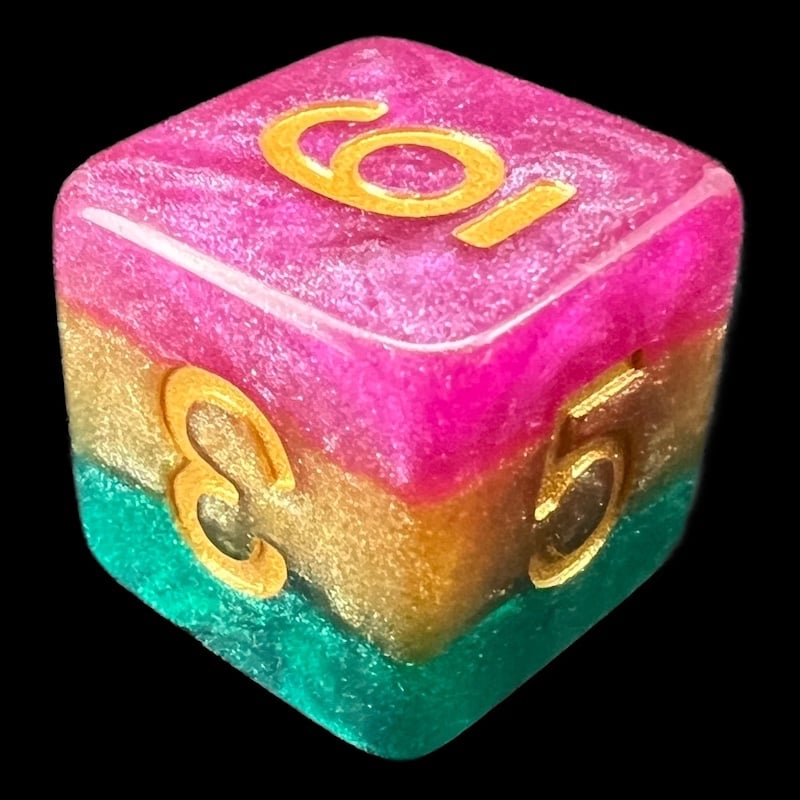 TDSO Layer Mardi Gras D6 Dice