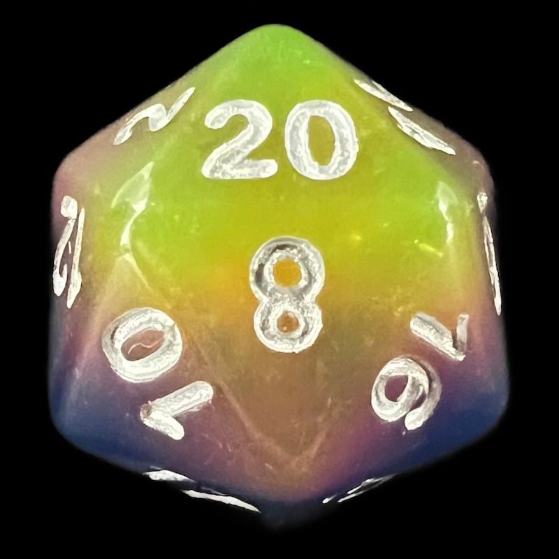 TDSO Layer Neon Sunrise D20 Dice