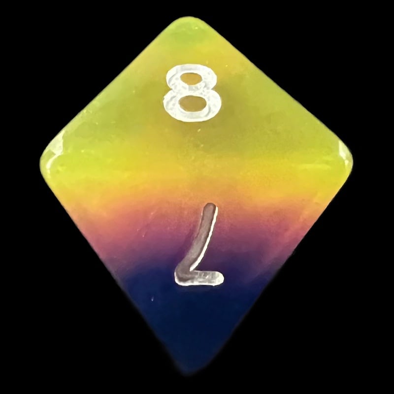 TDSO Layer Neon Sunrise D8 Dice