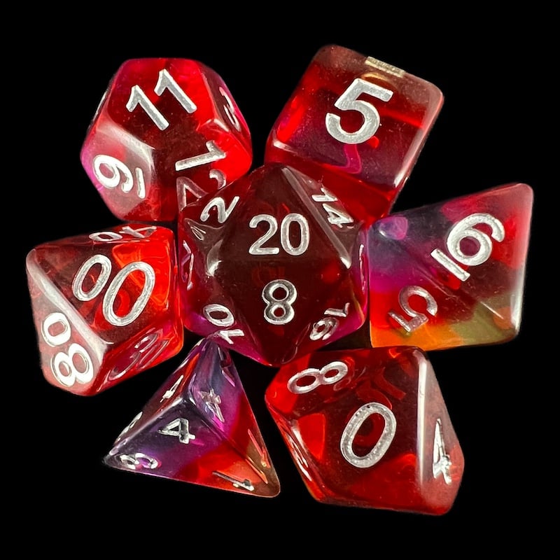 TDSO Layer Pomegranate Blossom 7 Dice Polyset