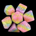 TDSO Layer Purple Blue Yellow & Pink 7 Dice Polyset