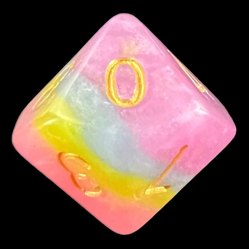 TDSO Layer Purple Blue Yellow & Pink D10 Dice