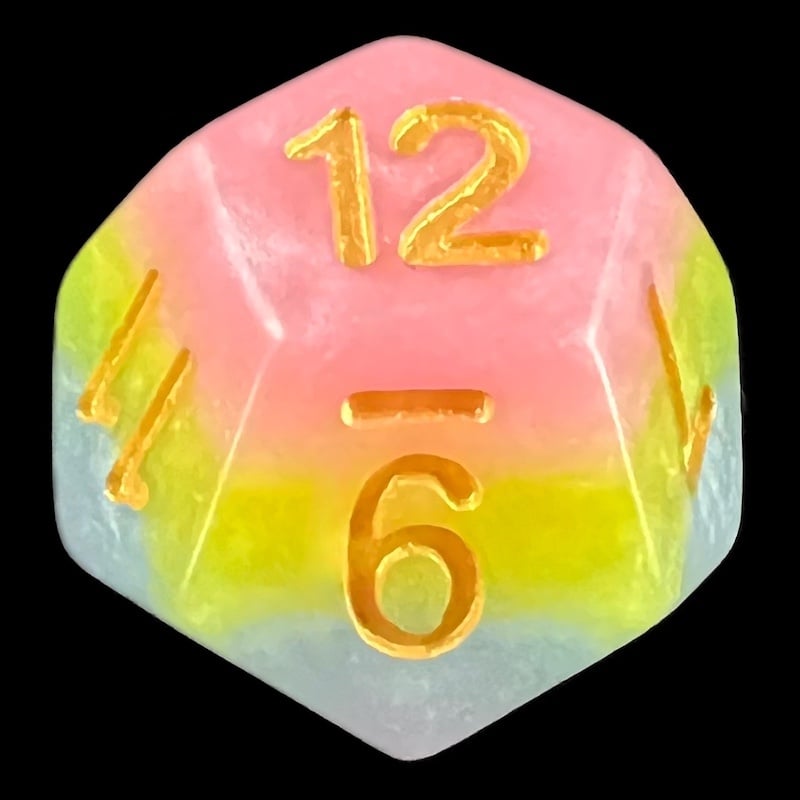 TDSO Layer Purple Blue Yellow & Pink D12 Dice