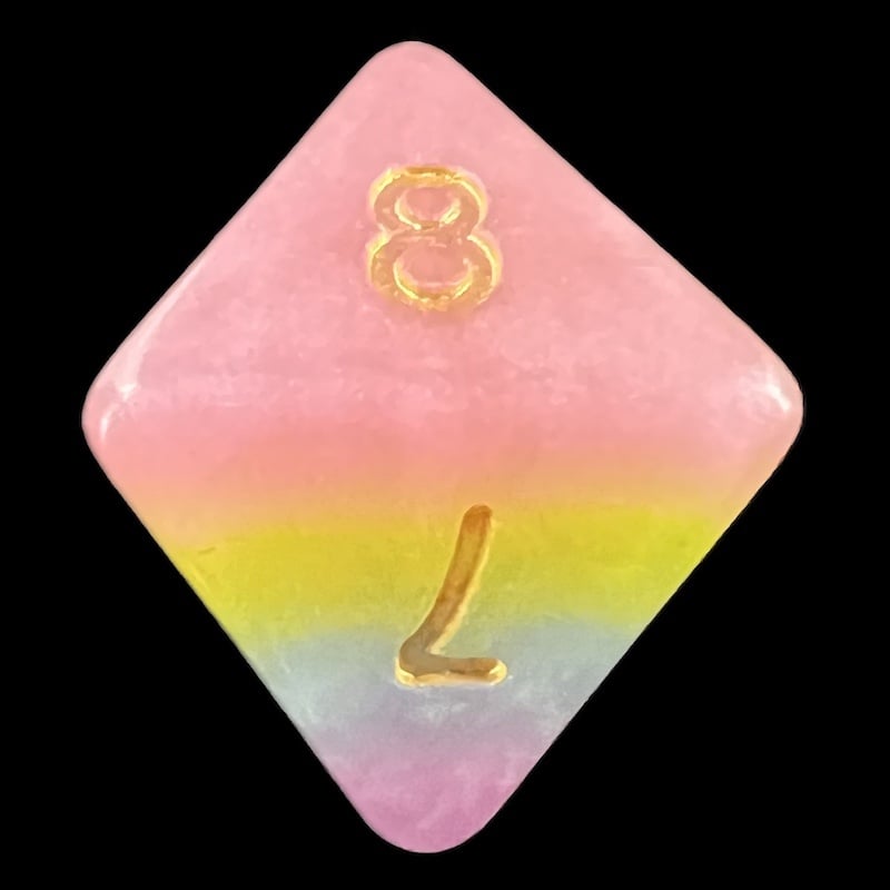 TDSO Layer Purple Blue Yellow & Pink D8 Dice