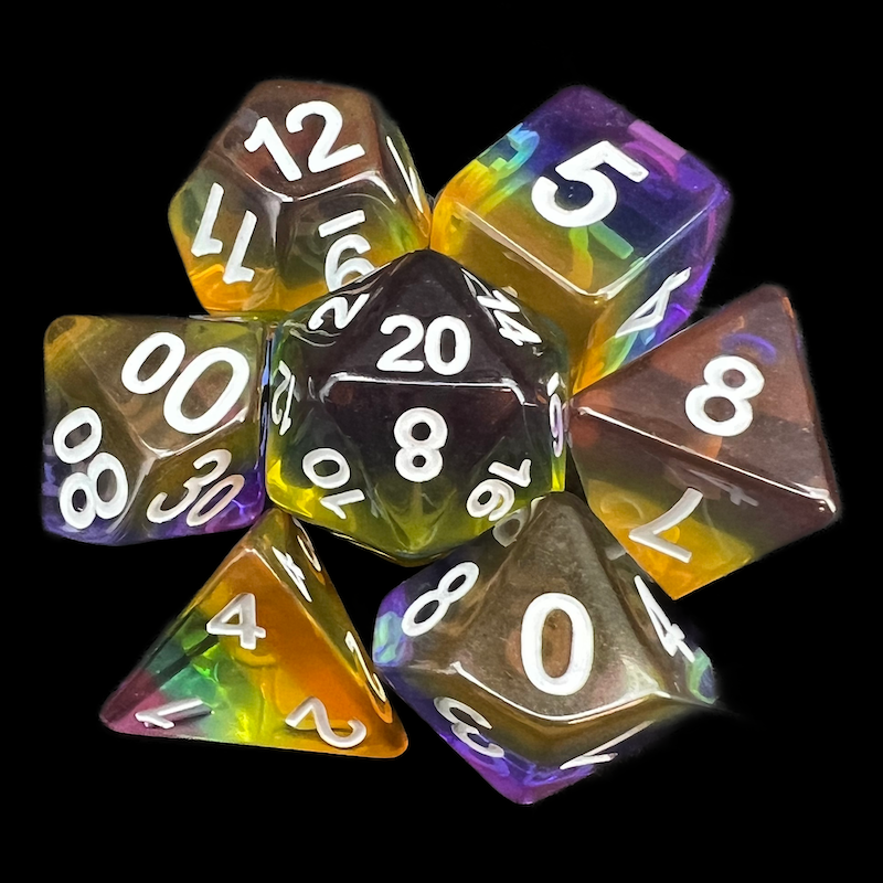 TDSO Layer Transparent Rainbow Light 7 Dice Polyset LTD EDITION