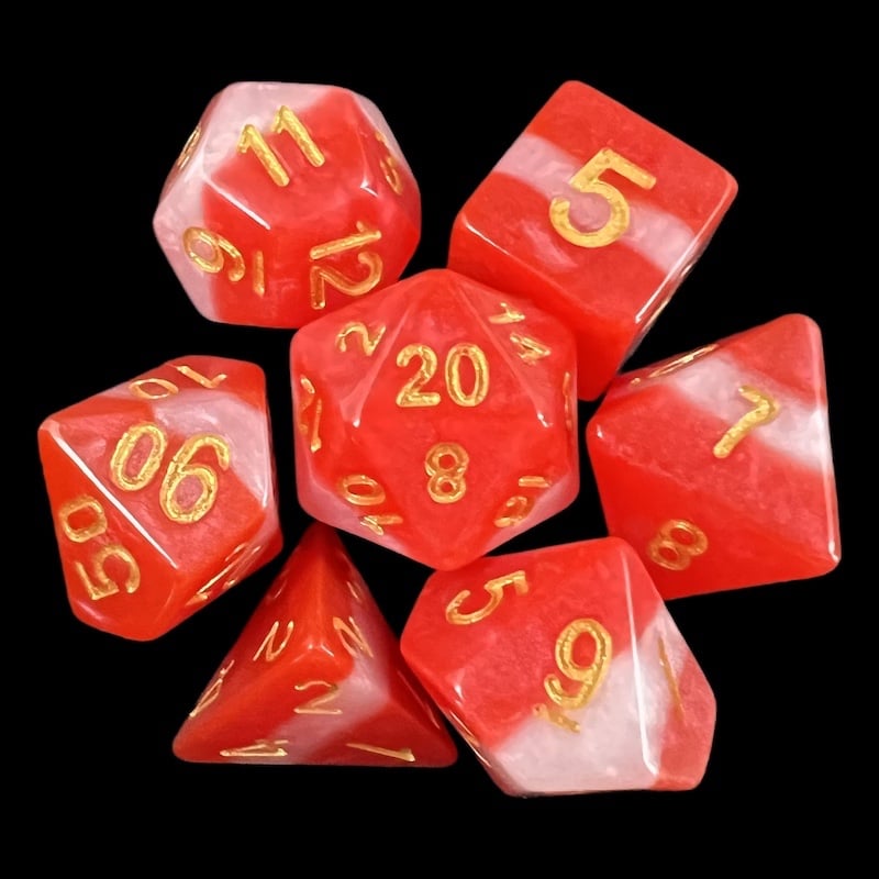 TDSO Layer Red Snow 7 Dice Polyset