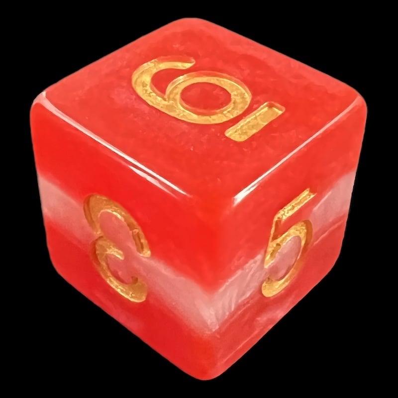 TDSO Layer Red Snow D6 Dice