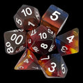 TDSO Layer Transparent Burning Sand 7 Dice Polyset