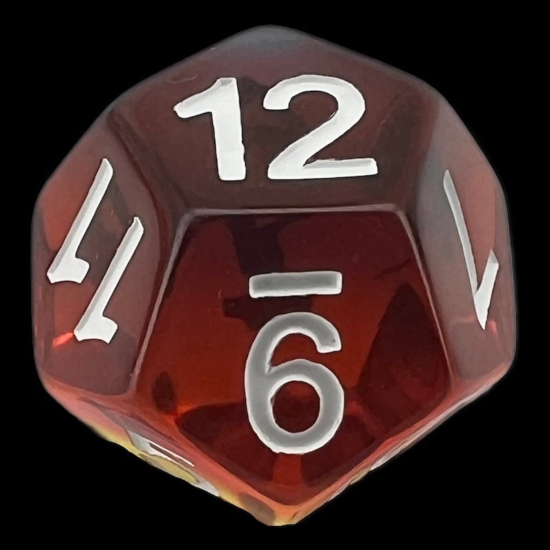 TDSO Layer Transparent Burning Sand D12 Dice