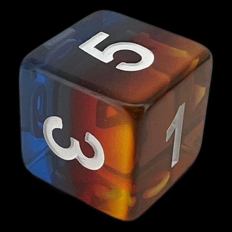 TDSO Layer Transparent Burning Sand D6 Dice