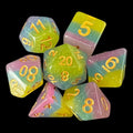 TDSO Layer Transparent Candyland Glitter 7 Dice Polyset