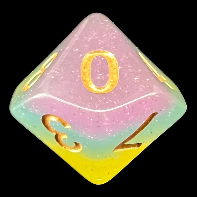 TDSO Layer Transparent Candyland Glitter D10 Dice