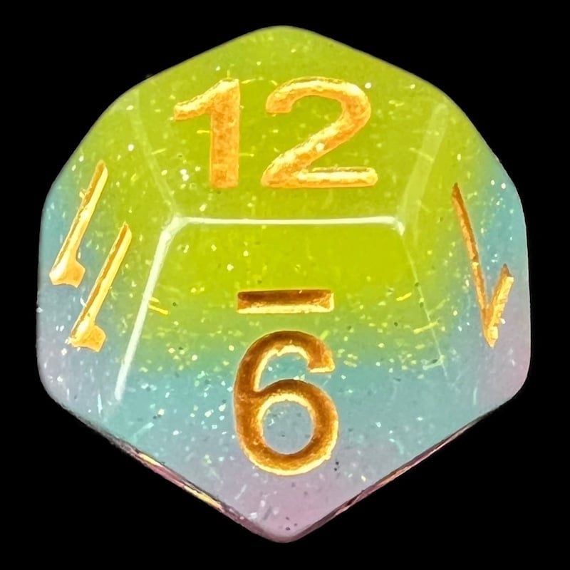 TDSO Layer Transparent Candyland Glitter D12 Dice
