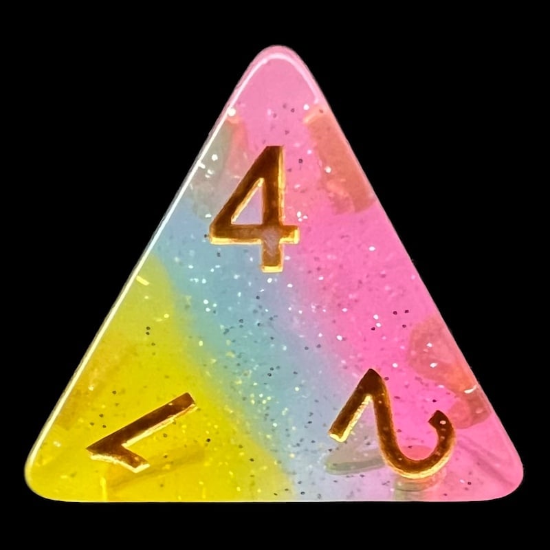 TDSO Layer Transparent Candyland Glitter D4 Dice
