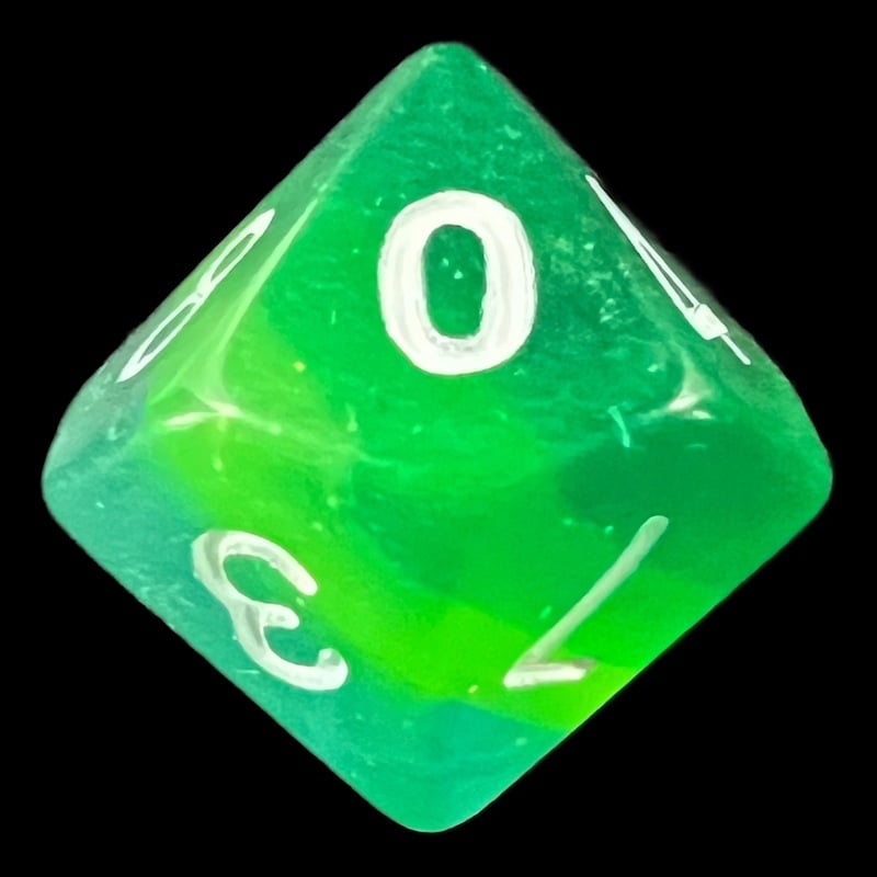 TDSO Layer Transparent Green D10 Dice