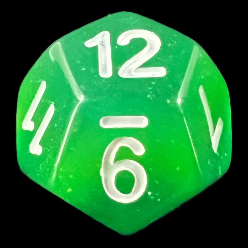 TDSO Layer Transparent Green D12 Dice