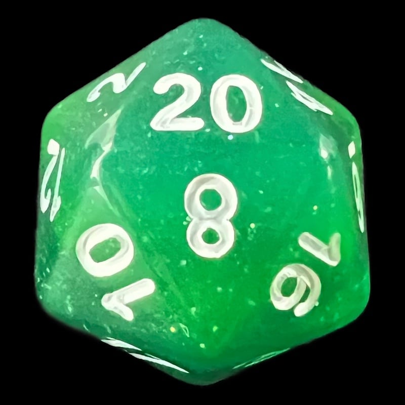 TDSO Layer Transparent Green D20 Dice