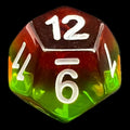 TDSO Layer Transparent Green Yellow & Red D12 Dice