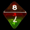 TDSO Layer Transparent Green Yellow & Red D8 Dice