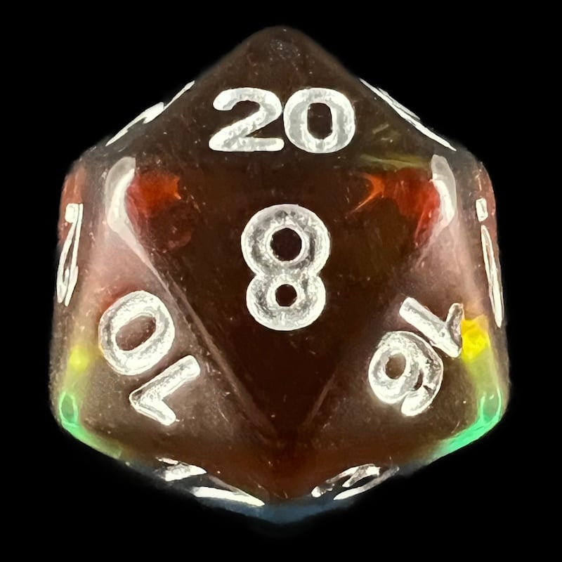 TDSO Layer Transparent Parallel Universe D20 Dice