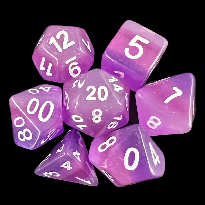 TDSO Layer Transparent Purple 7 Dice Polyset