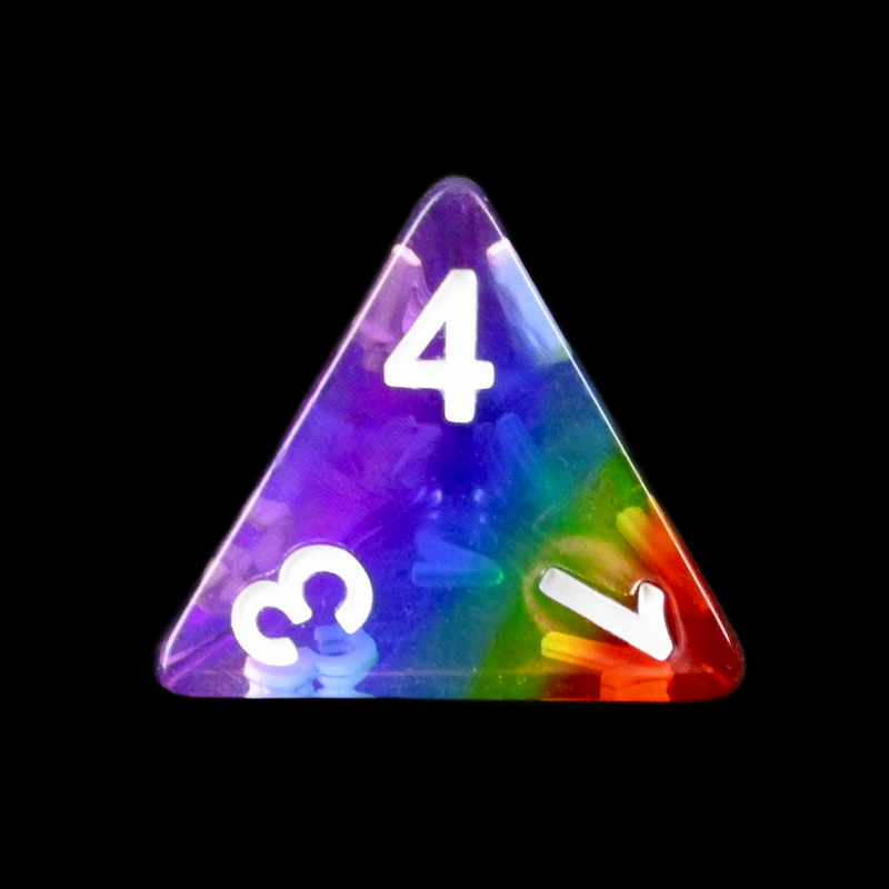 TDSO Layer Transparent Rainbow D4 Dice