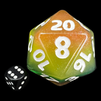 TDSO Layer Transparent Rainbow Glitter MASSIVE 55mm TITAN D20 Dice