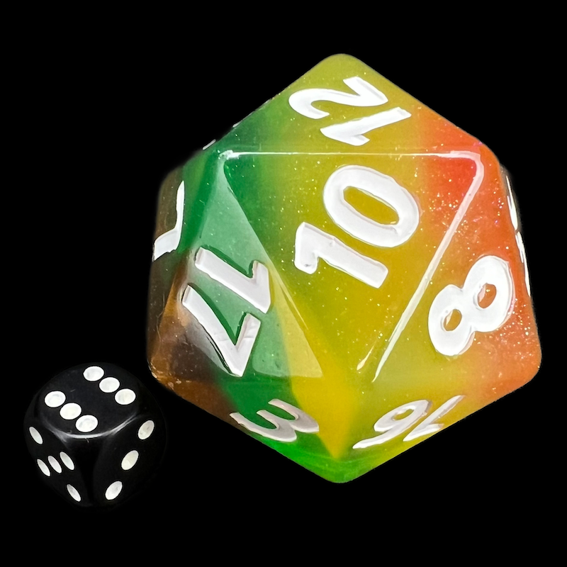 TDSO Layer Transparent Rainbow Glitter MASSIVE 55mm TITAN D20 Dice