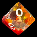 TDSO Layer Transparent Red White & Yellow D10 Dice