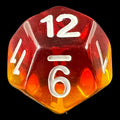 TDSO Layer Transparent Red White & Yellow D12 Dice
