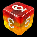 TDSO Layer Transparent Red White & Yellow D6 Dice